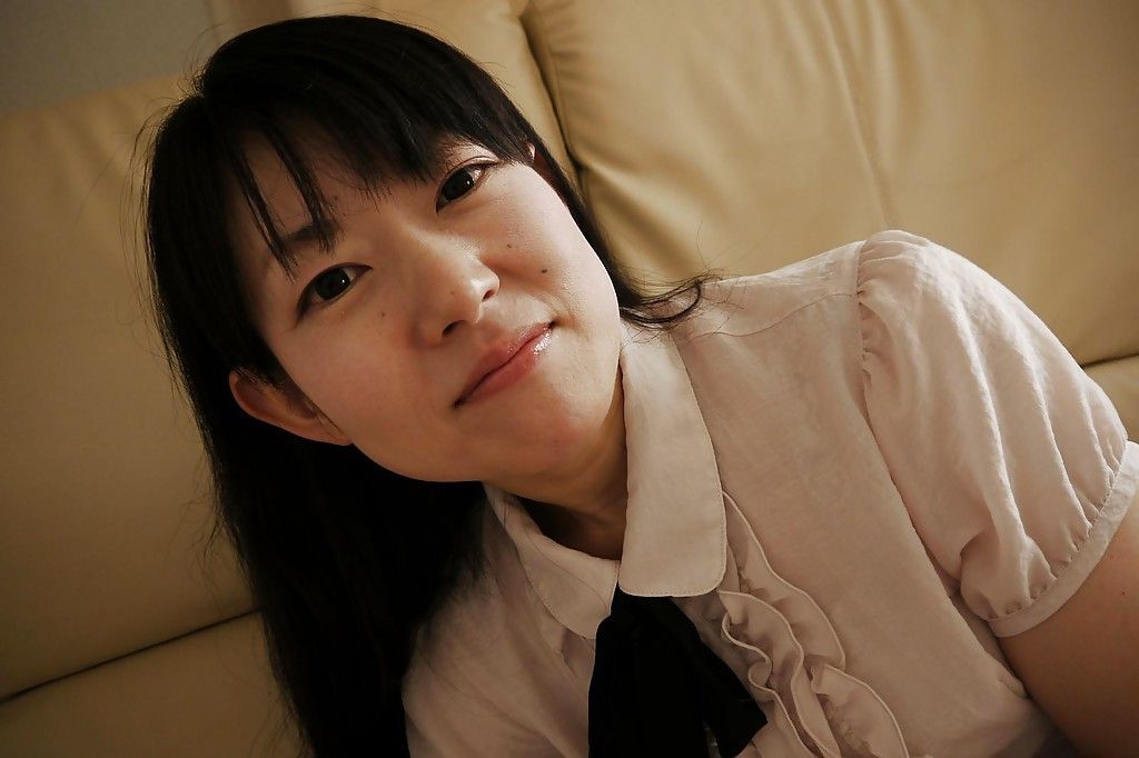 Japanese Milf chicito Ayane Ikeuchi posing in schoolgirl uniform and hose