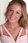 Cute teen doll with enormous breasts Ashley Jones is spreading clutch