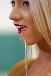 Attractive golden-haired Kiara Lord giving a fellatio and having a lot of getting joy