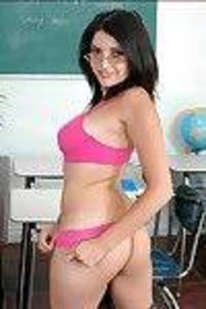 Nerdy college babe in glasses Adrianna Faust erotic dance from pink undies