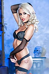 Covered Latina chicito hotty erotic dancing down to fishnet stocking and leather boots