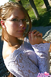 Teen solo pretty poss non naked on instruct tracks in constricted suit and glasses