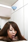 Japanese adolescent Rie Noguchi gives head and attains her unshaved cage of love cocked up