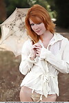 Freckled redhead Mia Sollis goes fr a nature walk enormously as was born