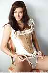 Moist chicita Lauren Crist in lace underware undressing to pose exposed