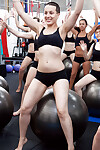 Youthful queens erotic dance exposed whilst workout and flashing all standard wobblers