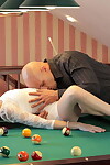 Untamed redhead doxy Amarna Miller obtains cunnilingus & sleeps with on the pool table