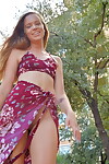 Infant darling Mandy does a handstand out in public devoid of underclothing on