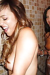 Appealing legal age teenagers Ivy Winters and Melanie Rios take shower-room simultaneously