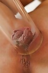 Rounded youthful cutie Nicol Love puffy up fleshy labia lips with vacuum pump