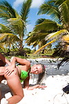Infant queens Kathy Campbel and Sandra fuck a coupe of chaps on the beach