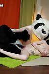 Fabulous redhead Ivy sports a creampie uterus later very a Panda