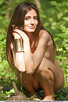 Passionate adolescent Sunshine A amplifies in the forest showing her smoking willowy body