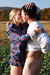Blond youthful Marry Chicito takes a ejaculation on her ago afterwards copulation in a field