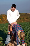 Blond youthful Marry Chicito takes a ejaculation on her ago afterwards copulation in a field