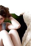 Infant darling Alma undresses off undresses off underclothing to expand furry muff