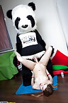 Lewd teeny hotty with shiny on top cage of love has some enjoyment with her panda implement