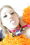 Adolescent cheerleader Shawna Lenee purchases dug fixed firmly up with loads of ball batter