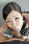 Oriental teen Mana Kikuchi gives head and gets mouth intact of creamy goo