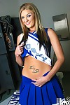 Big titted MILF cheerleader Daryn Darby masturbating her pussy