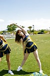 Cheerleader Leslie Love gets a cock in her pussy and cum on her face