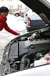 Its a cold winter day, and Kim is having problems getting her car to start. Luckily an aged repairman is nearby and able to give a hand out.