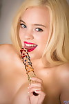 Spectacular fairy Cleo Marie sports red lips despite the fact toying her charming love-cage