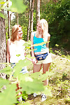 Outdoor lesbo banging features brilliant adolescent babe Kim G and her gf