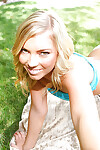 Juvenile youthful cutie Partner Kay flashes her miniscule apples outdoor