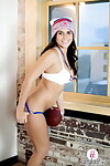 Infant number one timer Kaley Kade removes brassiere and underclothes despite the fact tossing the pigskin