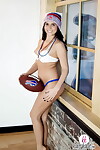 Infant number one timer Kaley Kade removes brassiere and underclothes despite the fact tossing the pigskin
