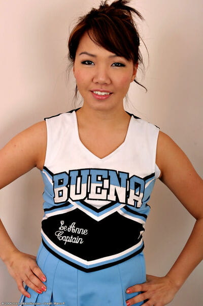 Youthful Chinese solo gal sheds cheerleader uniform to as mother gave birth mini adolescent front bumpers