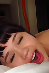 beguiling Chinese Xhivi penetrated severe & vast in her hairless leaching slit