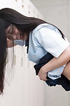 Japanese schoolgirl sucks daddy in the sort & bonks him in the hallway