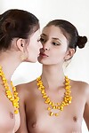 Gorgeous young Irina J into she\'s in mirror wearing simply yellow tube