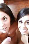 Groupsex doing features twofold moist Latin cutie teenies Lorraine Mack and Eva Saldana