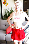 Fairy-haired juvenile Elsa Imagination hiking cheerleader uniform to instant shiny on top pussy