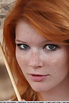 Freckled redhead Mia Sollis goes fr a nature walk enormously as was born
