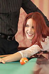 Untamed redhead doxy Amarna Miller obtains cunnilingus & sleeps with on the pool table