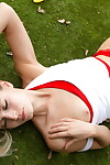 Infant solo hotty Zoey Ryder discloses her youthful zeppelins in a red strap