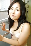 Hirsute cunt dark hair Megumi stretching her eastern  cunt