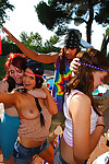 Youthful girls Jessie and Cindy getting unclothed at the all together outdoor