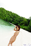 Svelte Japanese pretty with kewl anus Ray Ito slipping off her red bikini
