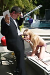 Willowy insignificant Kelly Klass gives stepdad a sweaty poolside facefucking & benefits from nailed