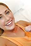 Attached lass attains her smooth on top cum-hole boned-up for dick water on her smiley face