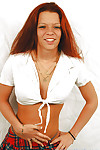 Outstanding redhead schoolgirl young Brandi undressing that body