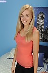 Infant blond chicito Alexa Grace making nude modelling debut on mattress