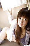 Loveable oriental youthful with nifty fanny Hina Kurumi slipping off her underwear
