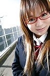 Unmerciful eastern schoolgirl Yume Kimino delicious off her short skirt and underclothing