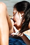 Young teen dyke Sara J sunbathing in nude with lesbian girlfriend